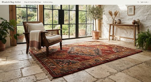 Secondary detail view of Ochre Dune Minimalist High-Low Pile Rug