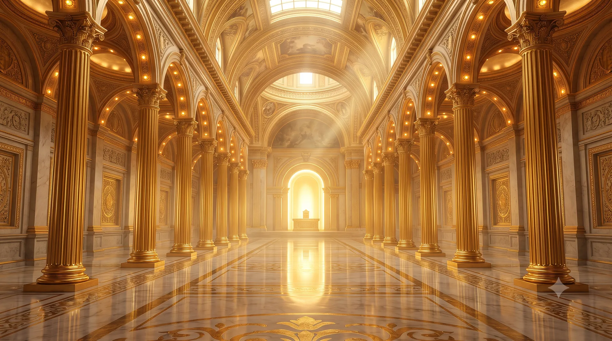 Grand golden columns hall