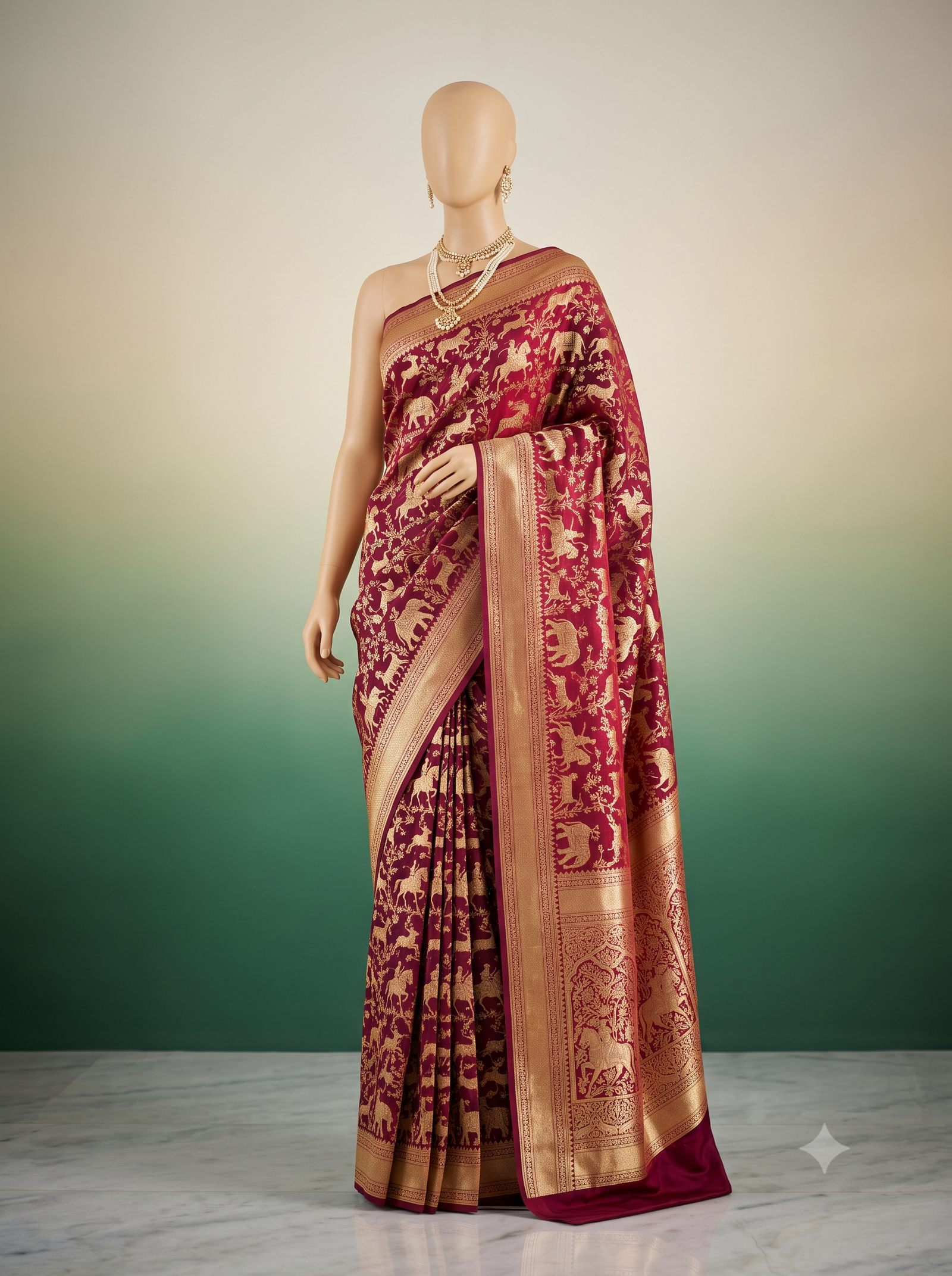 Maharani Raktambari Shikargah Saree