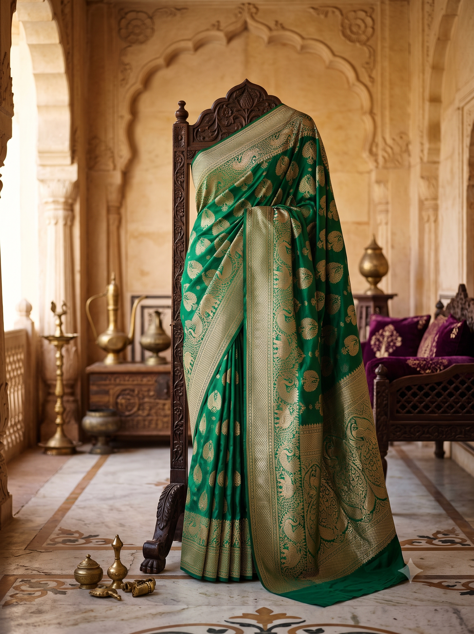 The Mayil Kadwa Brocade Kanjivaram Katan
