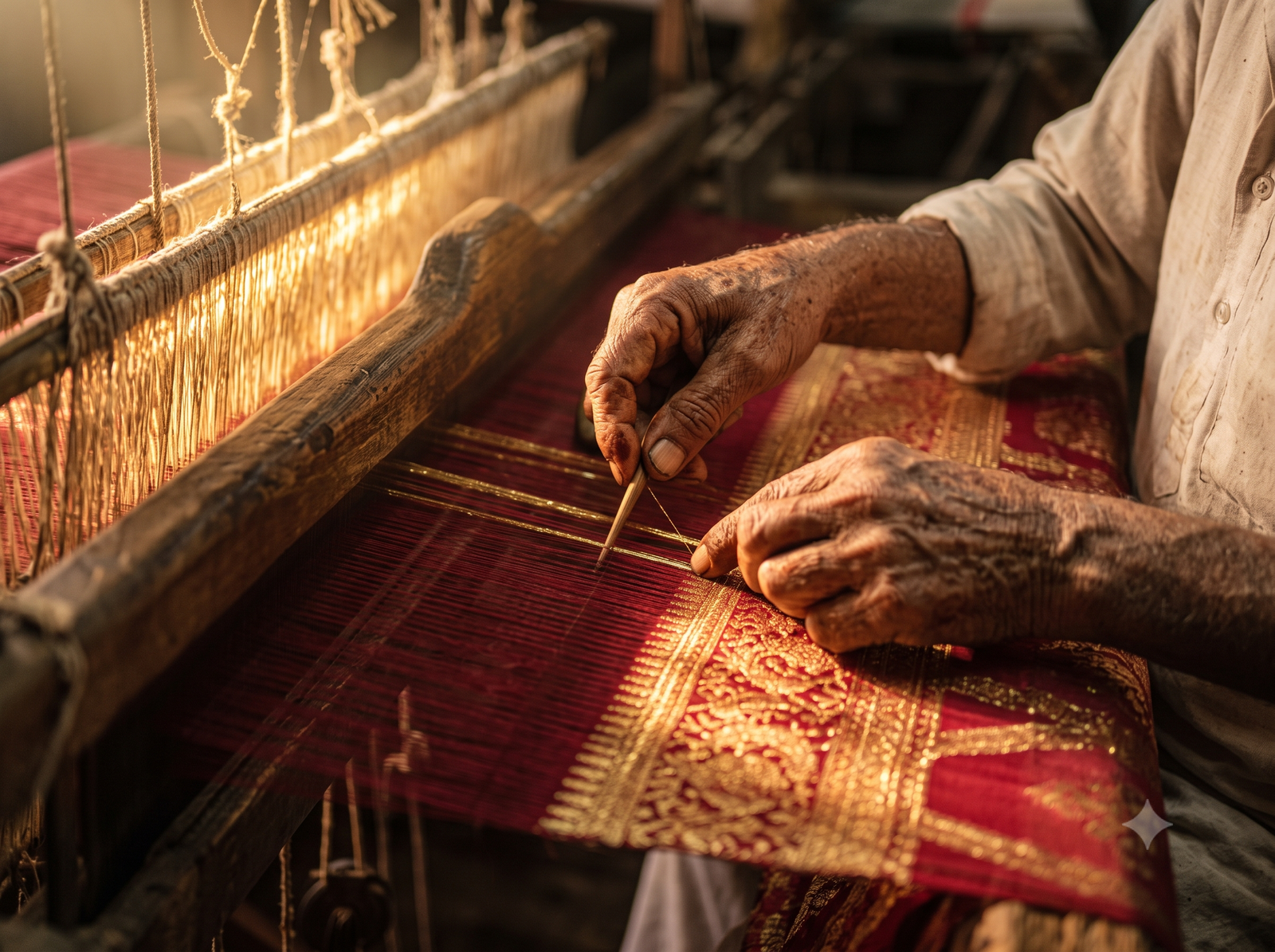 Immaculate reverse Kadwa handloom technique verification