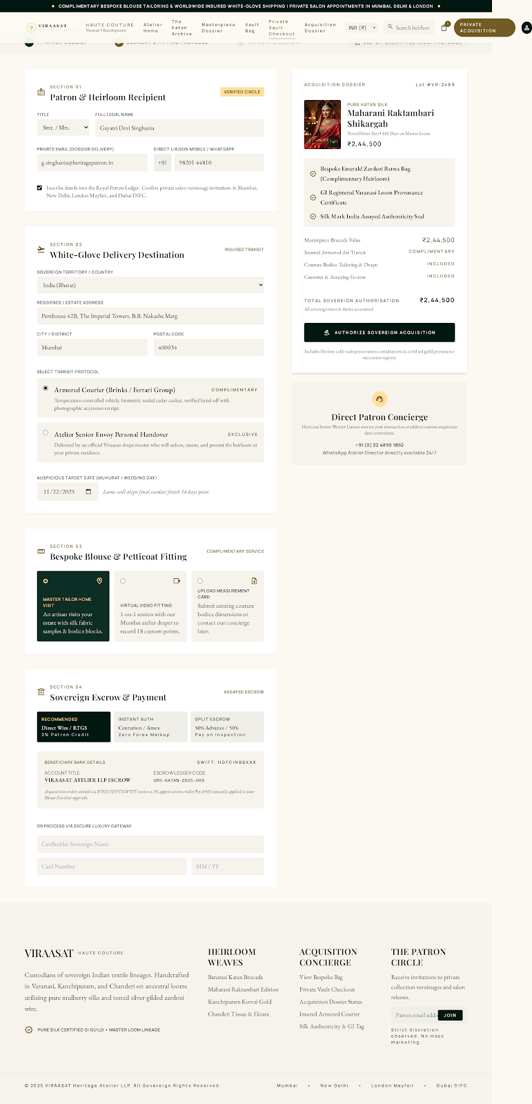 Private checkout preview