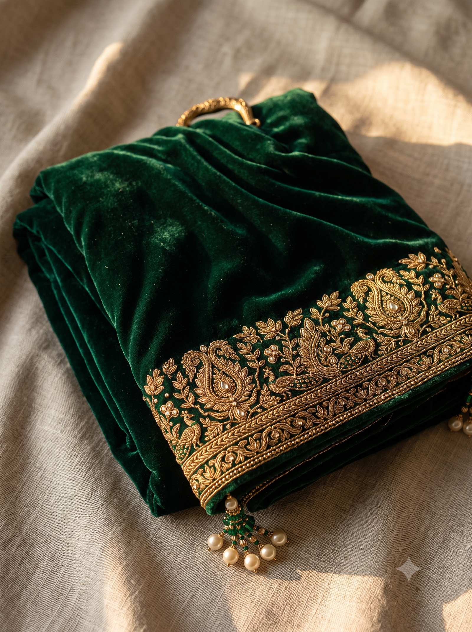 The Badshahi Velvet Shawl with Tilla Border