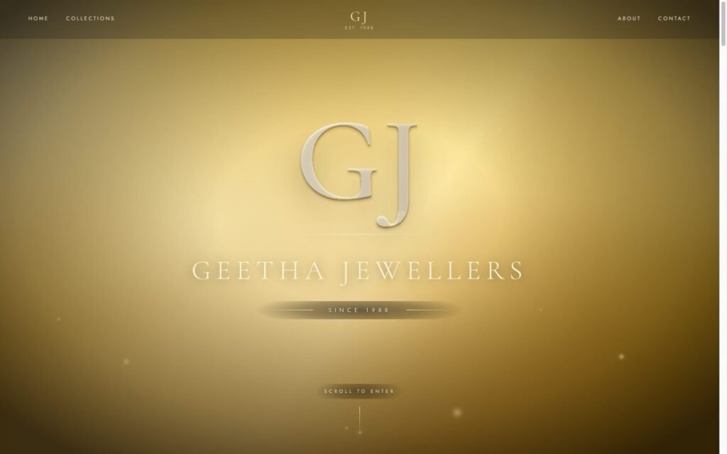 Geetha Jewellers website homepage