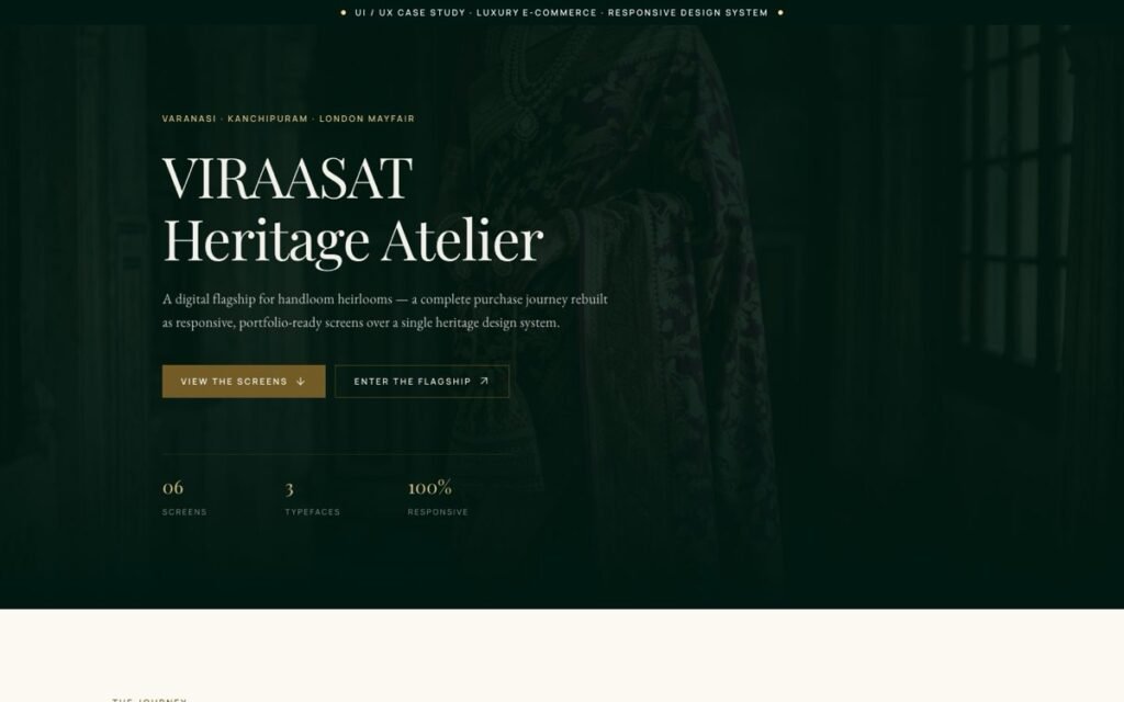 VIRAASAT Heritage Atelier UI/UX case study